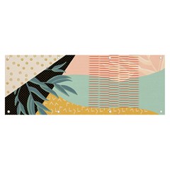 Leaves Pattern Design Colorful Decorative Texture Banner And Sign 8  X 3  by Ravend