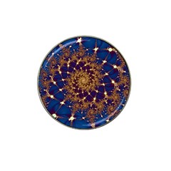 Fractal Spiral Art Pattern Blue Design Hat Clip Ball Marker (4 Pack) by Ravend