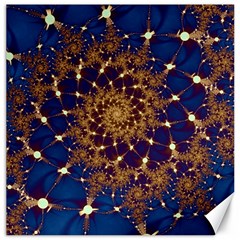 Fractal Spiral Art Pattern Blue Design Canvas 12  X 12  by Ravend