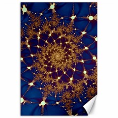 Fractal Spiral Art Pattern Blue Design Canvas 20  X 30  by Ravend