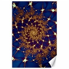 Fractal Spiral Art Pattern Blue Design Canvas 24  X 36  by Ravend