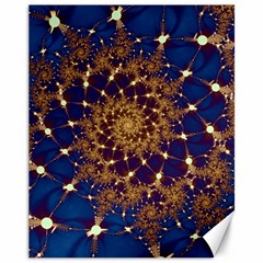 Fractal Spiral Art Pattern Blue Design Canvas 11  X 14  by Ravend