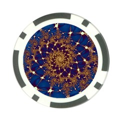 Fractal Spiral Art Pattern Blue Design Poker Chip Card Guard (10 Pack) by Ravend