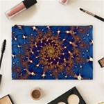 Fractal Spiral Art Pattern Blue Design Cosmetic Bag (Large) Front