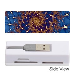 Fractal Spiral Art Pattern Blue Design Memory Card Reader (stick) by Ravend