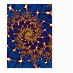 Fractal Spiral Art Pattern Blue Design Large Garden Flag (two Sides) by Ravend