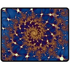 Fractal Spiral Art Pattern Blue Design Fleece Blanket (medium) by Ravend