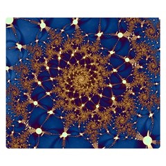 Fractal Spiral Art Pattern Blue Design Premium Plush Fleece Blanket (small) by Ravend