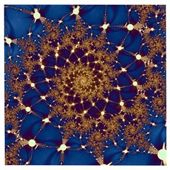 Fractal Spiral Art Pattern Blue Design Wooden Puzzle Square