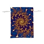 Fractal Spiral Art Pattern Blue Design Lightweight Drawstring Pouch (M) Front