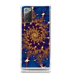 Fractal Spiral Art Pattern Blue Design Samsung Galaxy Note 20 Tpu Uv Case by Ravend