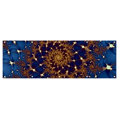 Fractal Spiral Art Pattern Blue Design Banner And Sign 12  X 4  by Ravend