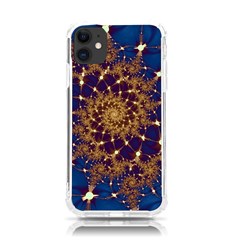 Fractal Spiral Art Pattern Blue Design Iphone 11 Tpu Uv Print Case by Ravend