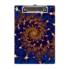 Fractal Spiral Art Pattern Blue Design A5 Acrylic Clipboard