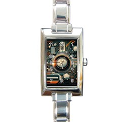 Illustrations Technology Robot Internet Processor Rectangle Italian Charm Watch by Ravend