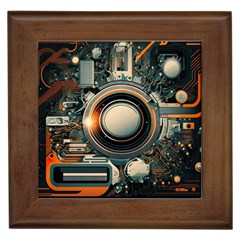 Illustrations Technology Robot Internet Processor Framed Tile by Ravend