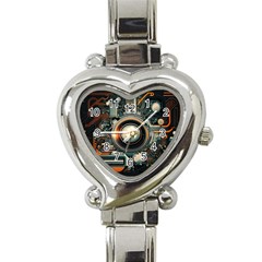 Illustrations Technology Robot Internet Processor Heart Italian Charm Watch by Ravend