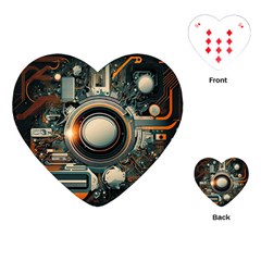 Illustrations Technology Robot Internet Processor Playing Cards Single Design (heart) by Ravend