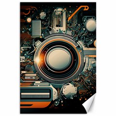 Illustrations Technology Robot Internet Processor Canvas 12  X 18  by Ravend