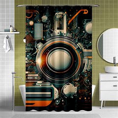 Illustrations Technology Robot Internet Processor Shower Curtain 48  X 72  (small)  by Ravend