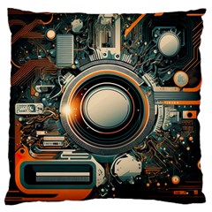 Illustrations Technology Robot Internet Processor Large Cushion Case (one Side) by Ravend