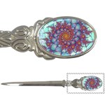 Fractals Abstract Art Cyan Spiral Vortex Pattern Letter Opener Front