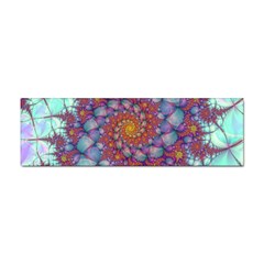 Fractals Abstract Art Cyan Spiral Vortex Pattern Sticker (bumper)