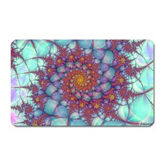 Fractals Abstract Art Cyan Spiral Vortex Pattern Magnet (rectangular) by Ravend