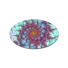 Fractals Abstract Art Cyan Spiral Vortex Pattern Sticker Oval (10 Pack) by Ravend