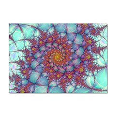 Fractals Abstract Art Cyan Spiral Vortex Pattern Sticker A4 (100 Pack) by Ravend