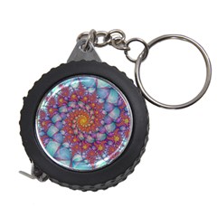 Fractals Abstract Art Cyan Spiral Vortex Pattern Measuring Tape by Ravend