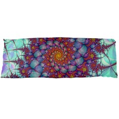 Fractals Abstract Art Cyan Spiral Vortex Pattern Body Pillow Case Dakimakura (two Sides) by Ravend