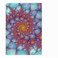 Fractals Abstract Art Cyan Spiral Vortex Pattern Small Garden Flag (two Sides) by Ravend