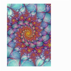 Fractals Abstract Art Cyan Spiral Vortex Pattern Large Garden Flag (two Sides) by Ravend