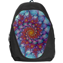 Fractals Abstract Art Cyan Spiral Vortex Pattern Backpack Bag