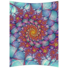 Fractals Abstract Art Cyan Spiral Vortex Pattern Back Support Cushion by Ravend