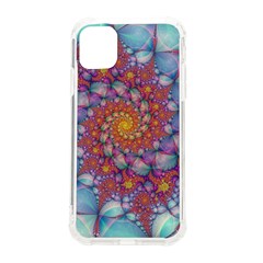 Fractals Abstract Art Cyan Spiral Vortex Pattern Iphone 11 Tpu Uv Print Case by Ravend