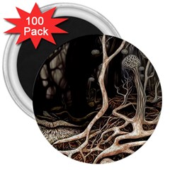 Tree Nature Landscape Forest 3  Magnets (100 Pack) by Ravend