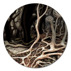 Tree Nature Landscape Forest Magnet 5  (round) by Ravend