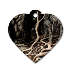 Tree Nature Landscape Forest Dog Tag Heart (one Side) by Ravend