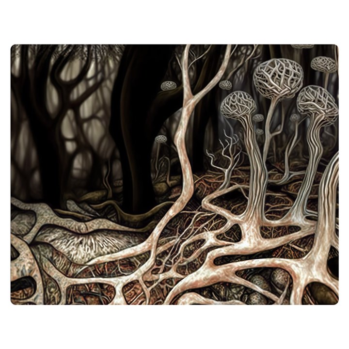 Tree Nature Landscape Forest One Side Premium Plush Fleece Blanket (Medium)