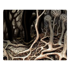 Tree Nature Landscape Forest One Side Premium Plush Fleece Blanket (large) by Ravend