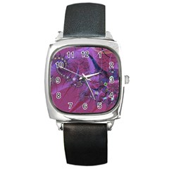 Fractal Math Abstract Abstract Art Digital Arts Square Metal Watch by Ravend