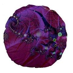 Fractal Math Abstract Abstract Art Digital Arts Large 18  Premium Flano Round Cushions by Ravend