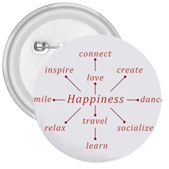 Happiness Typographic Style Concept 3  Buttons by dflcprintsclothing