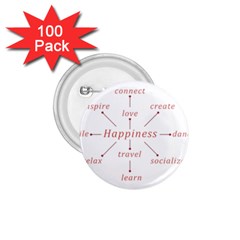 Happiness Typographic Style Concept 1 75  Buttons (100 Pack)  by dflcprintsclothing