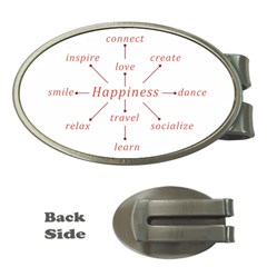 Happiness Typographic Style Concept Money Clips (oval)  by dflcprintsclothing