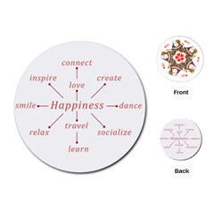 Happiness Typographic Style Concept Playing Cards Single Design (round) by dflcprintsclothing