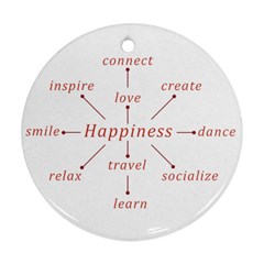 Happiness Typographic Style Concept Round Ornament (two Sides) by dflcprintsclothing