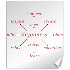 Happiness Typographic Style Concept Canvas 8  X 10  by dflcprintsclothing